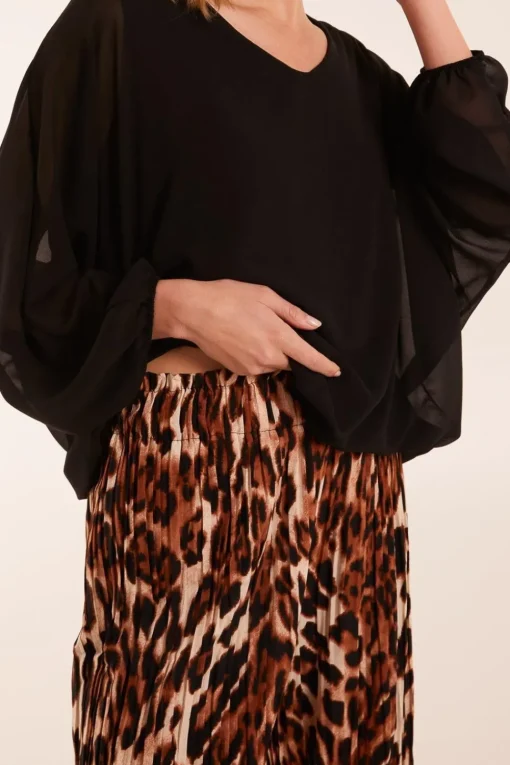 Abstract Cheetah Pleated Trousers