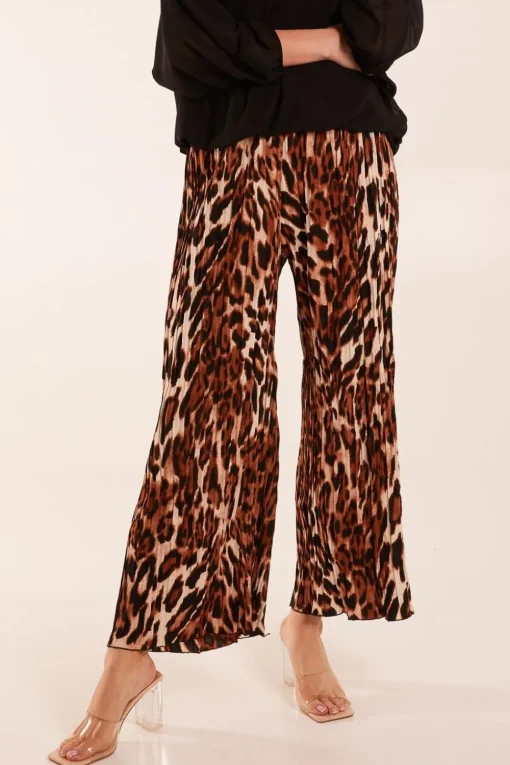 Abstract Cheetah Pleated Trousers