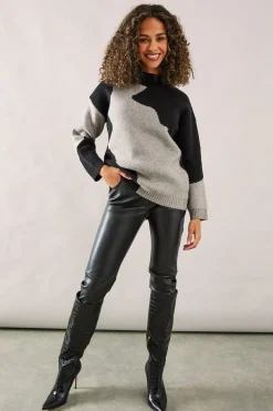 Abstract Design High Neck Jumper