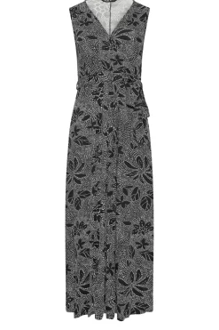 Abstract Floral Wrap Maxi Dress