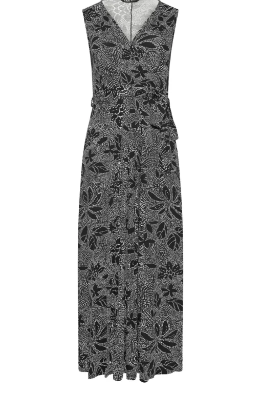 Abstract Floral Wrap Maxi Dress