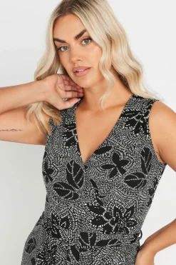 Abstract Floral Wrap Maxi Dress