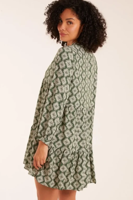 Abstract Geometric Tunic Dress