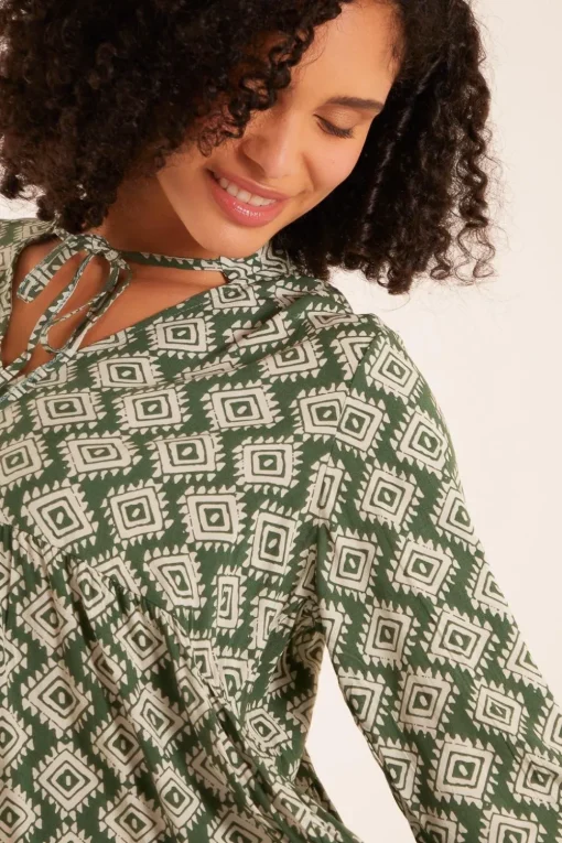 Abstract Geometric Tunic Dress