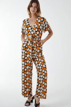 Abstract Honeycomb Cross Over Jumpsuit