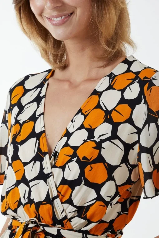 Abstract Honeycomb Cross Over Jumpsuit