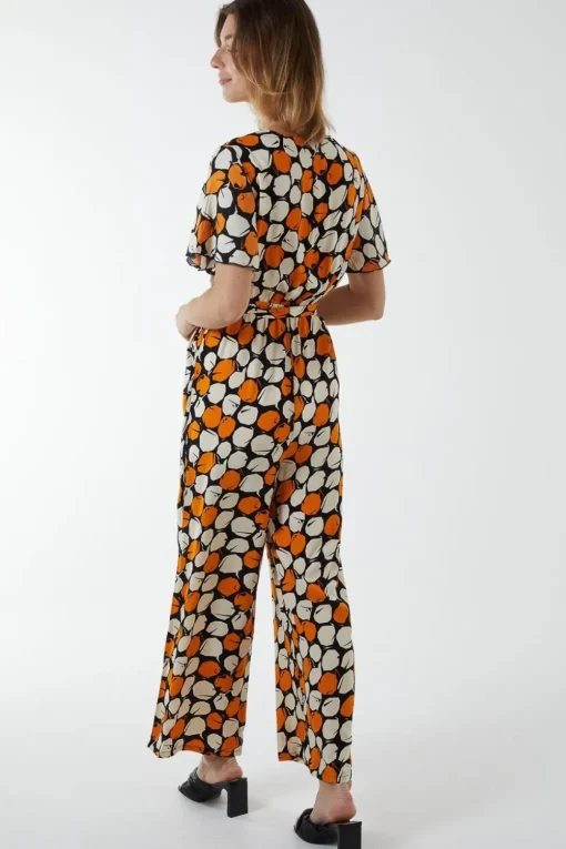 Abstract Honeycomb Cross Over Jumpsuit