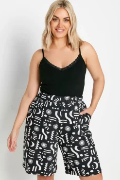 Abstract Print Jersey Pull On Shorts