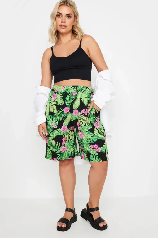 Abstract Print Jersey Pull On Shorts