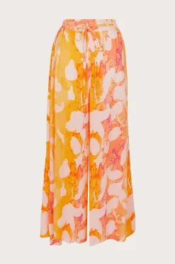 Abstract Print Side Split Trousers