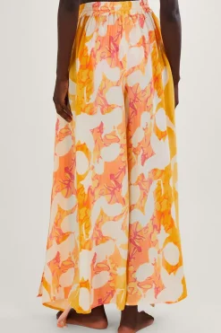 Abstract Print Side Split Trousers