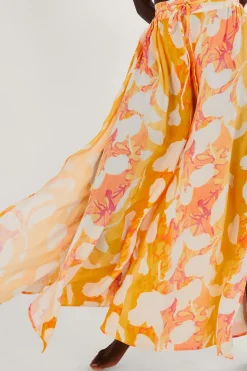 Abstract Print Side Split Trousers