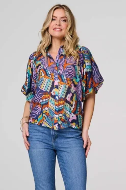 Abstract Puff 1/2 Sleeve Shirt
