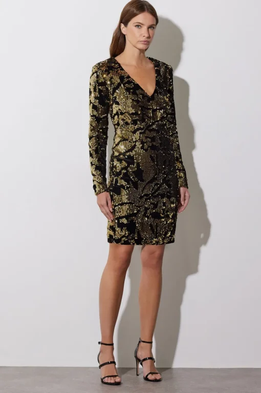 Abstract Sequin Mini Dress