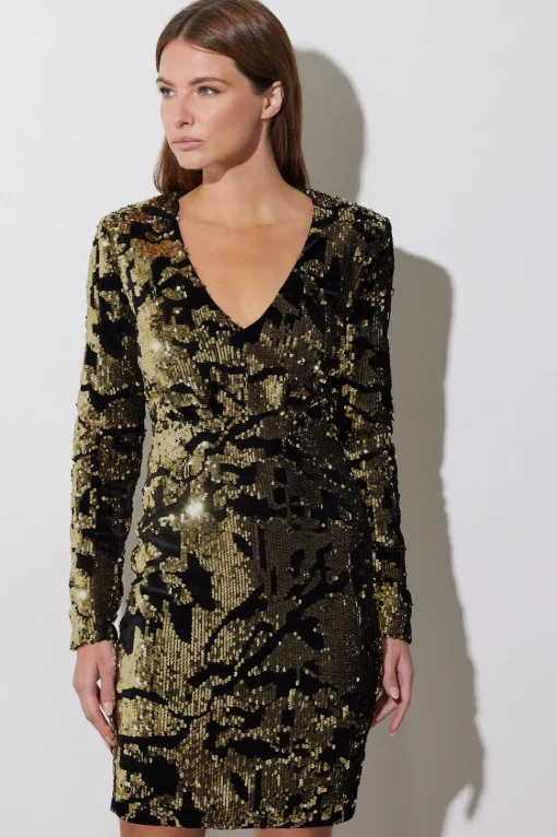 Abstract Sequin Mini Dress