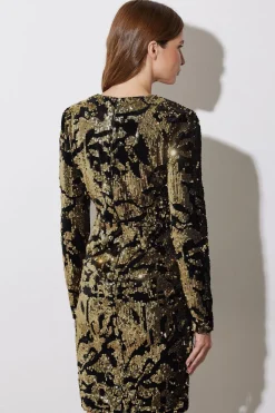 Abstract Sequin Mini Dress