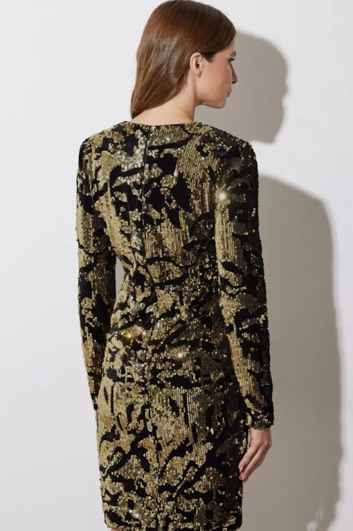 Abstract Sequin Mini Dress