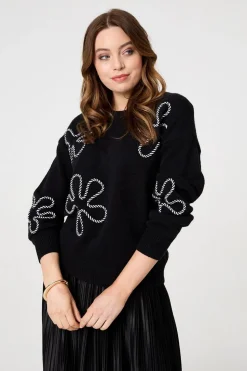 Abstract Textured Long Sleeve Jumper