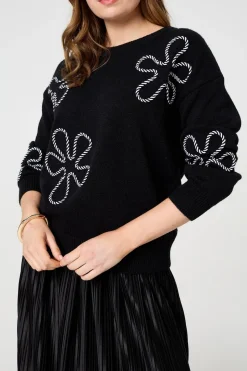 Abstract Textured Long Sleeve Jumper