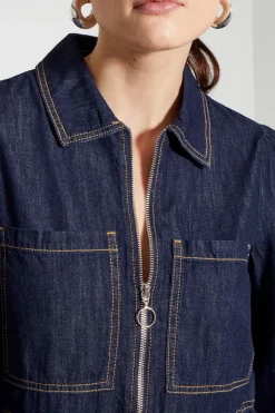 Adeena Denim Mini Shirt Dress