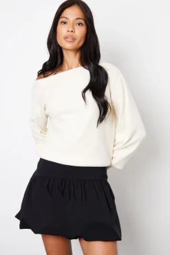 A-Line Mini Bubble Skirt With Stretch