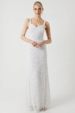 Allover Embellished Sequin Sweetheart Wedding Dress
