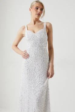 Allover Embellished Sequin Sweetheart Wedding Dress