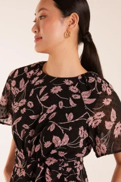 Angel Sleeve Tie Front Blouse