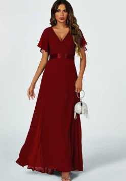 Angel Sleeves Empire Waist Bridesmaid Dress
