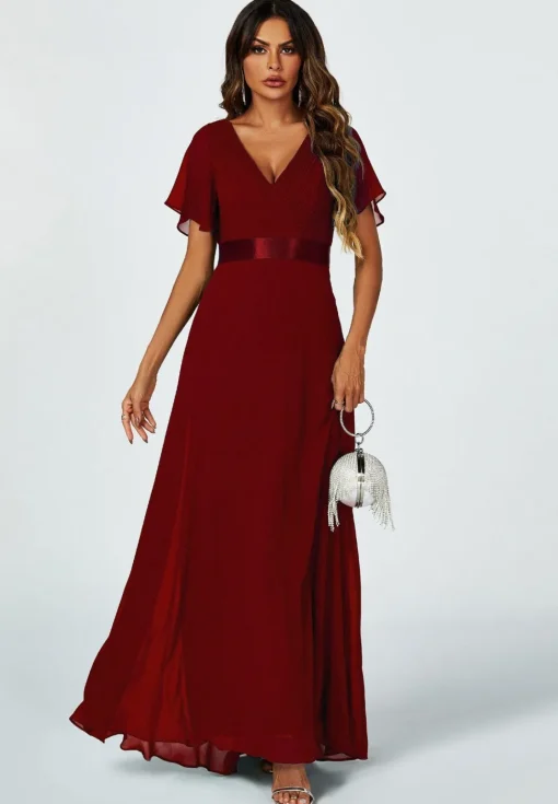 Angel Sleeves Empire Waist Bridesmaid Dress