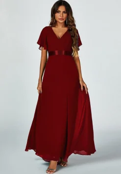 Angel Sleeves Empire Waist Bridesmaid Dress