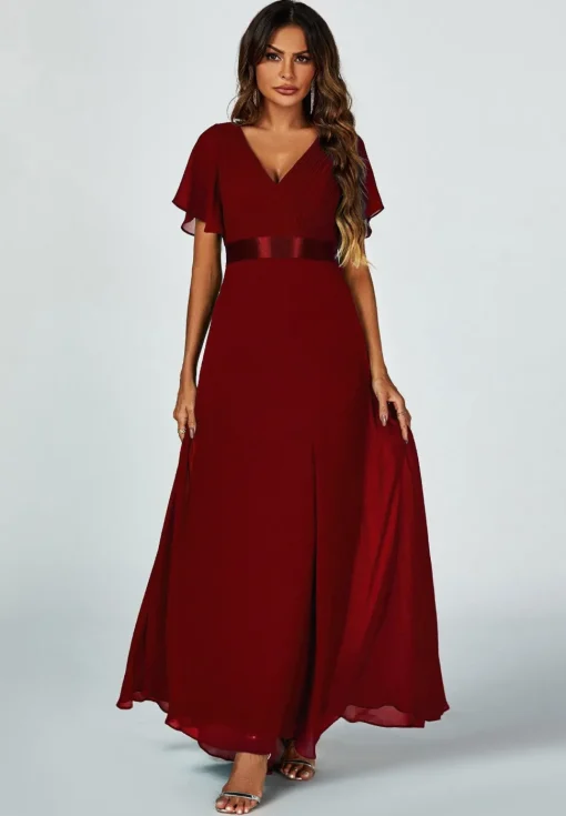 Angel Sleeves Empire Waist Bridesmaid Dress