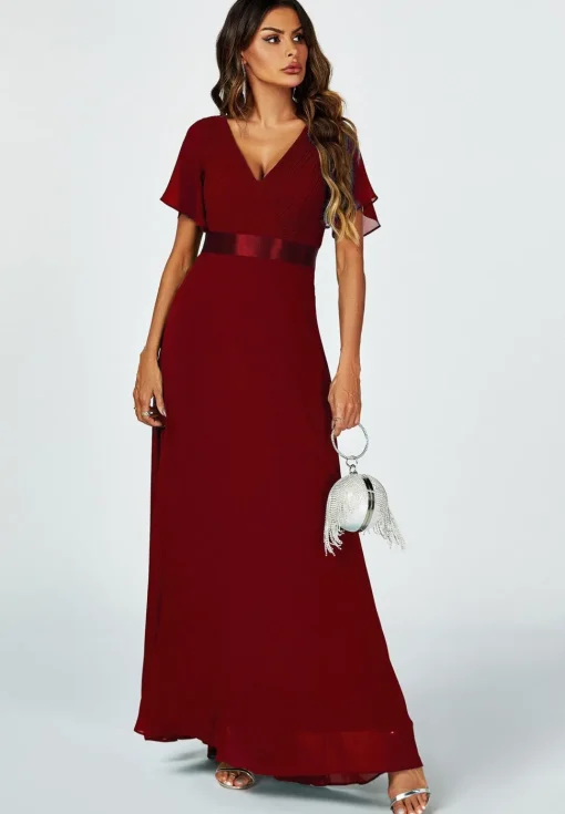 Angel Sleeves Empire Waist Bridesmaid Dress
