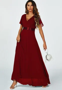 Angel Sleeves Empire Waist Bridesmaid Dress