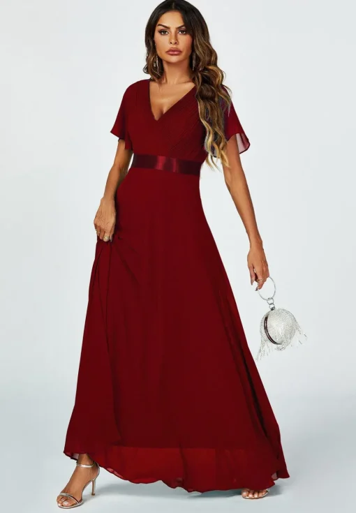 Angel Sleeves Empire Waist Bridesmaid Dress