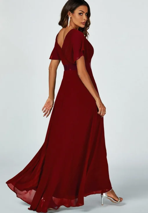 Angel Sleeves Empire Waist Bridesmaid Dress