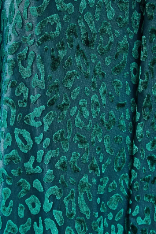 Animal Burnout Tie Neck Dress