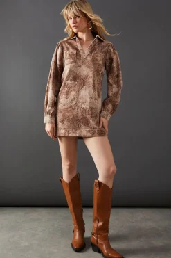 Animal Denim Overhead Shirt Dress