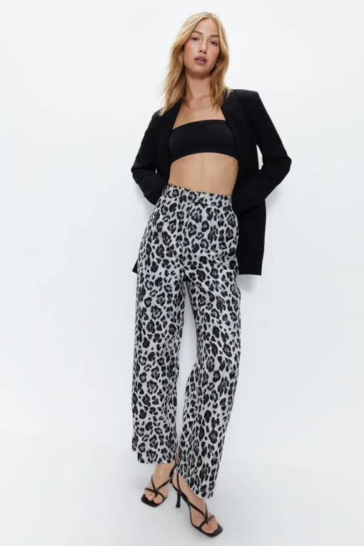 Animal Jacquard Straight Leg Trouser