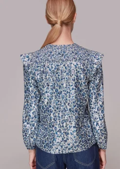 Animal Metallic Blouse-Animal Print