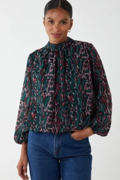 Animal Print Blouson Top