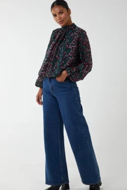 Animal Print Blouson Top