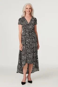 Animal Print High Low Maxi Dress