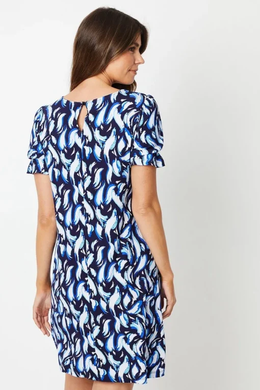 Animal Print Jersey Short Sleeve Shift Dress