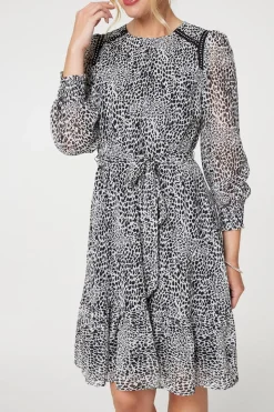 Animal Print Long Sleeve Dress
