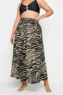 Animal Print Tiered Beach Skirt