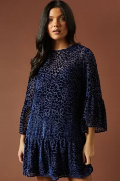 Animal Print Velvet Mini Dress