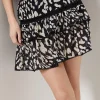 Animal Printed Tiered Mini Skirt