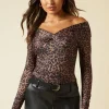 Animal Twist front long sleeve top