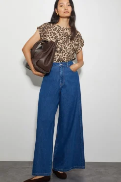 Archi Leopard Print Jersey T-Shirt Brown